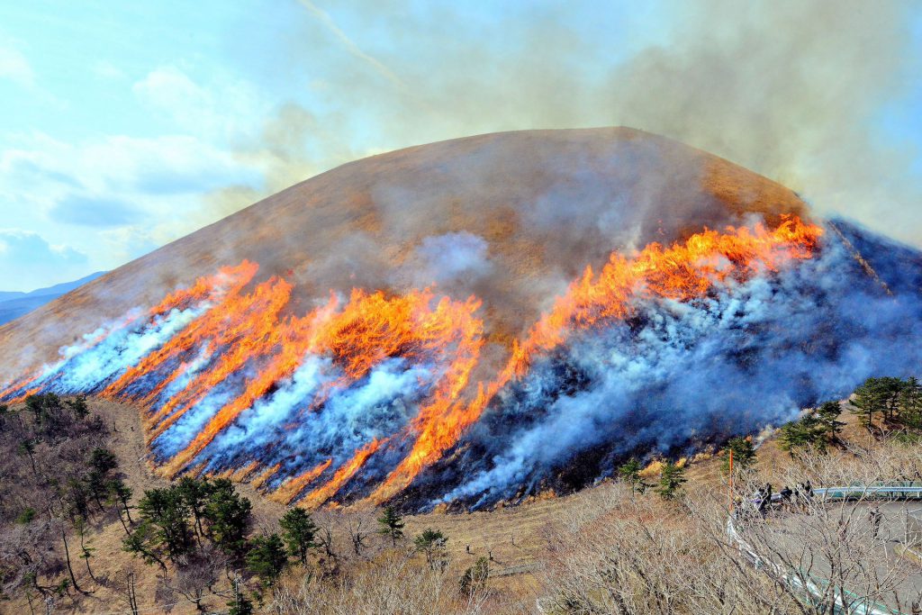 大迫力!大室山の山焼き